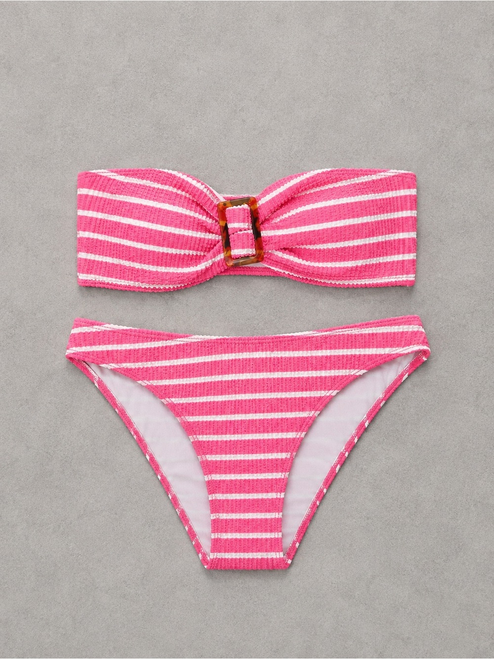 Miketai Womens Bikini Set 2 Piece Textured Cheeky Bikini - Size Large